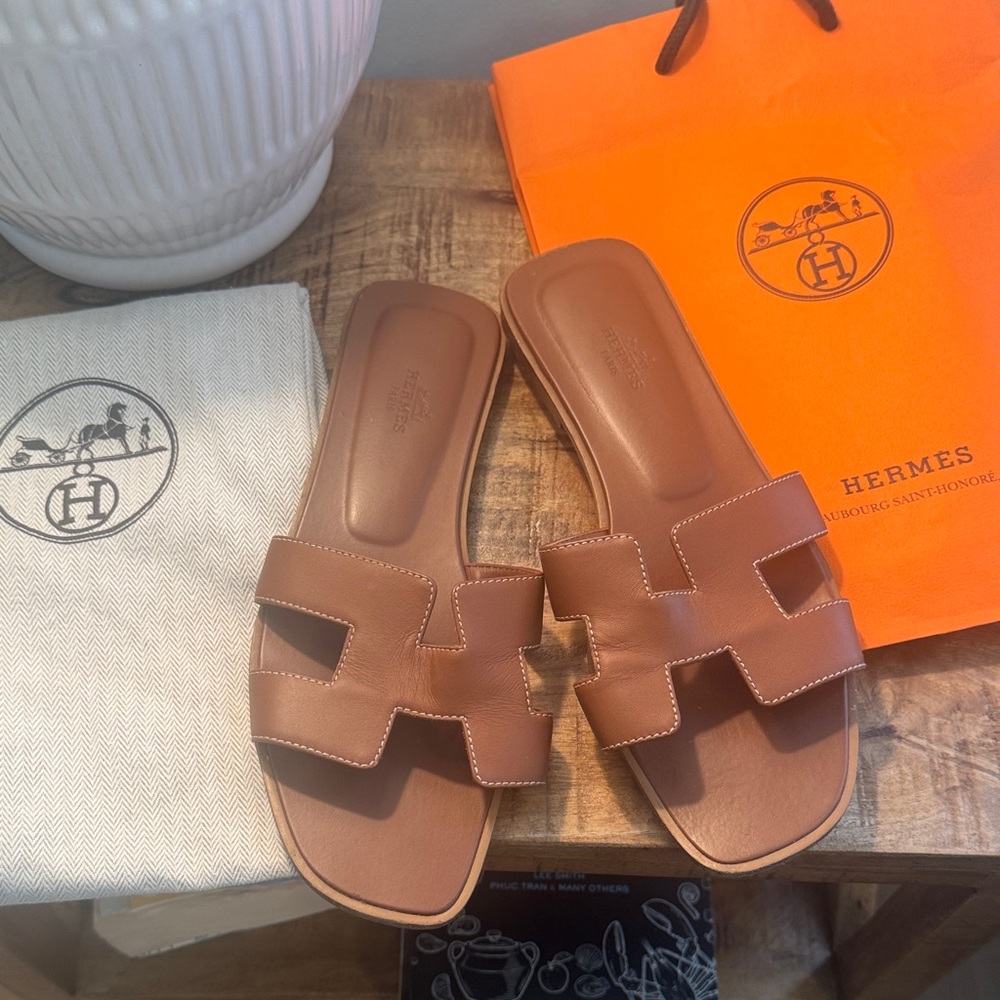 Hermes Tan Sandals